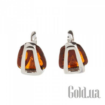 Серьги Серебряные серьги с янтарем