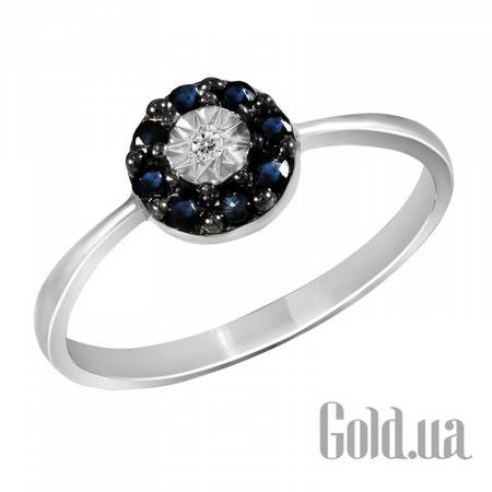 Кольцо Золотое кольцо с бриллиантом и сапфирами, 17