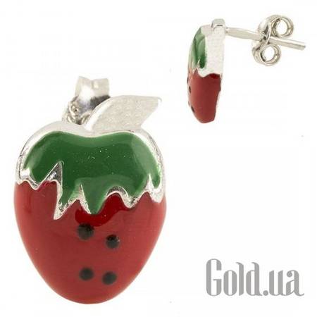 Детские серьги Серебряные серьги с эмалью