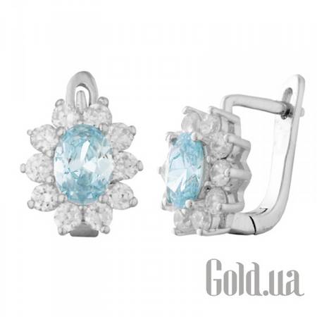 Серьги Серебряные серьги с куб. циркониями