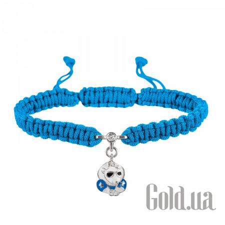 Браслет Детский браслет из нейлоновой нити с серебром, куб. цирконием и эмалью