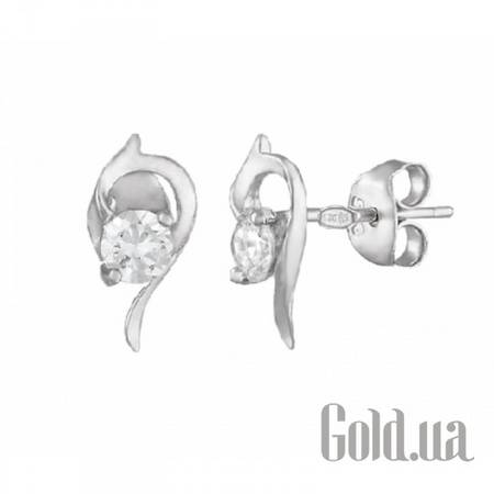 Серьги-гвоздики Серебряные серьги с куб. циркониями