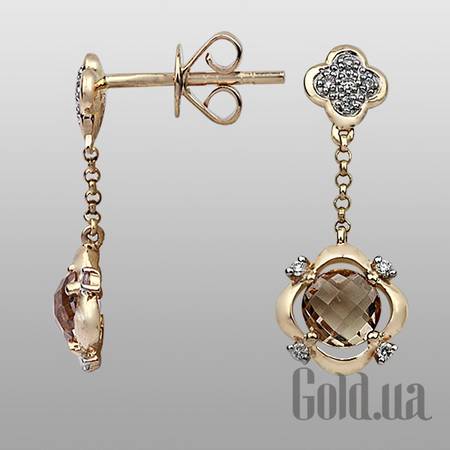 Серьги с подвесками Золотые серьги с бриллиантами