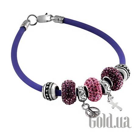 Браслет Ice Каучуковый браслет с серебром и 7 подвесками