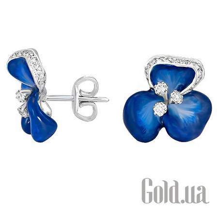 Серьги-гвоздики Золотые серьги с бриллиантами