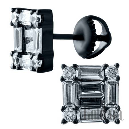 Серьги-гвоздики Серебряные серьги с куб. циркониями