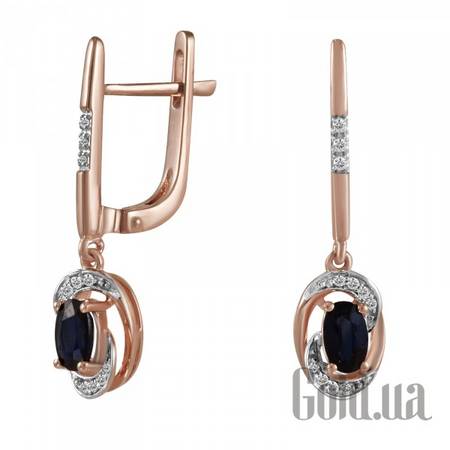 Серьги Золотые серьги с бриллиантами и сапфирами