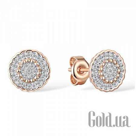 Серьги-гвоздики Золотые серьги с бриллиантами