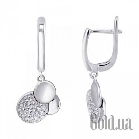 Серьги с подвесками Серебряные серьги с куб. циркониями