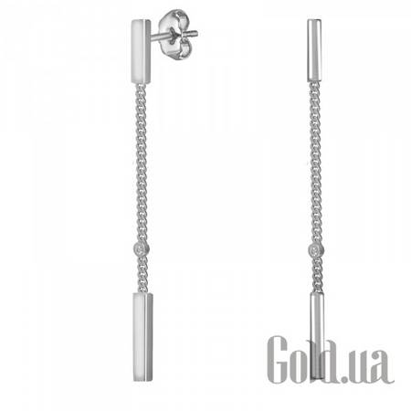 Серьги с подвесками Серебряные серьги с кубическим цирконием