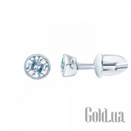 Серьги-гвоздики Серебряные серьги с куб. циркониями