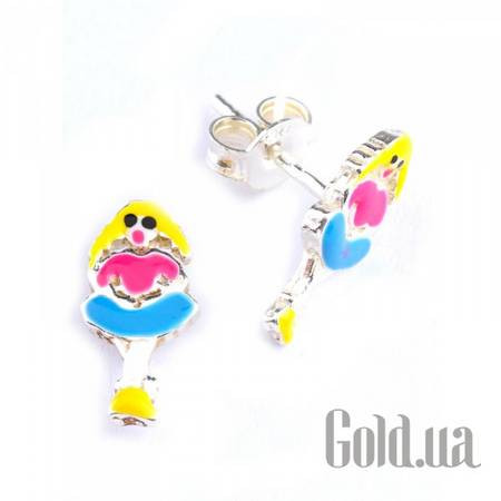 Детские серьги Серебряные серьги с эмалью