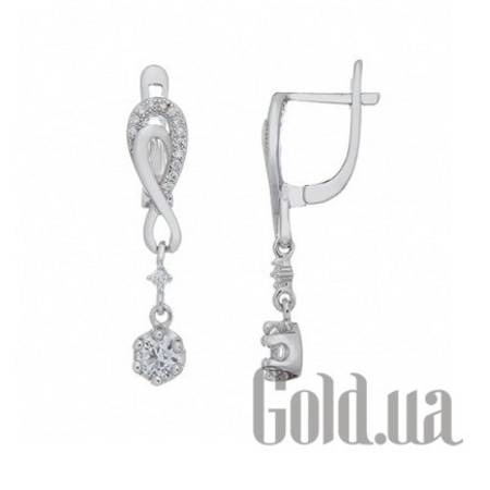 Серьги с подвесками Серебряные серьги с куб. циркониями