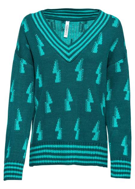 Пуловер с двухцветным узором