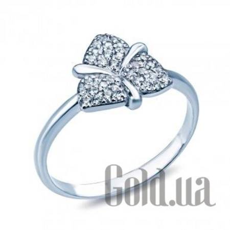 Кольцо Cеребряное кольцо с куб. циркониями, 17