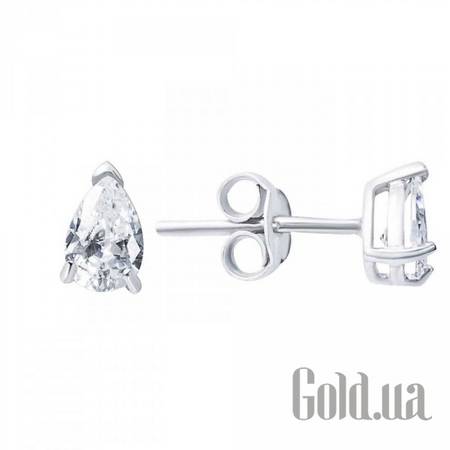 Серьги-гвоздики Серебряные серьги с куб. циркониями