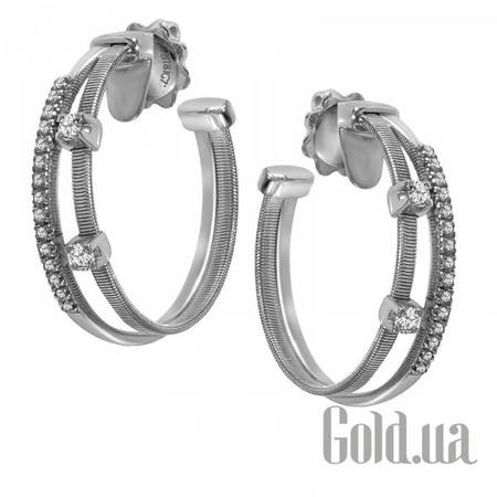 Серьги-кольца Золотые серьги с бриллиантами