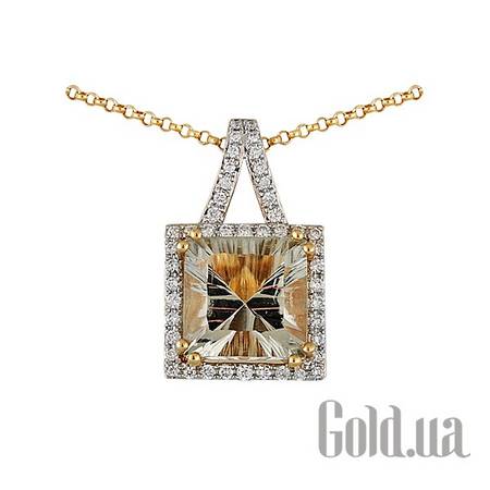 Колье Золотое колье с бриллиантами и зеленым аметистом, 40