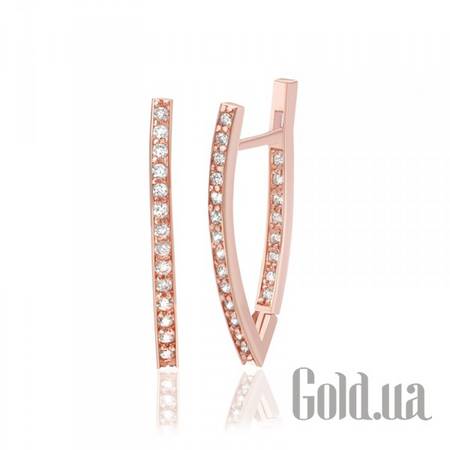 Серьги Серебряные серьги с куб. циркониями в позолоте