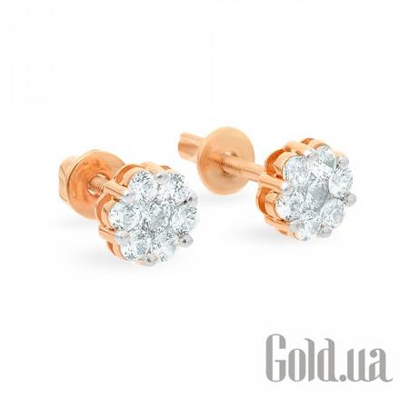 Серьги-гвоздики Золотые серьги с куб. циркониями