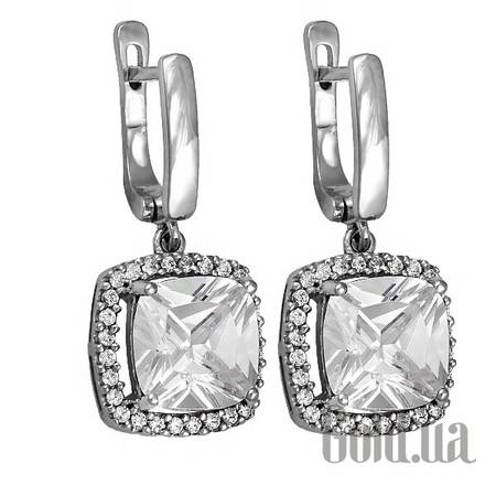 Серьги с подвесками Серебряные серьги с куб. циркониями