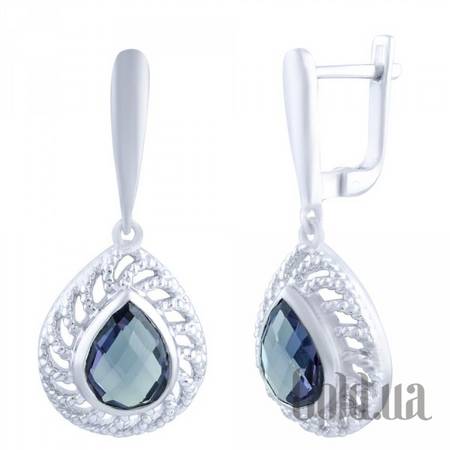 Серьги с подвесками Серебряные серьги с александритами