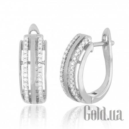 Серьги Серебряные серьги с  куб. циркониями