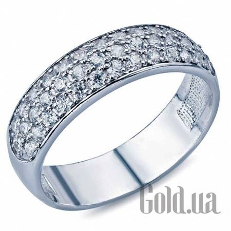 Обручальное кольцо Серебряное обручальное кольцо с куб. циркониями, 17