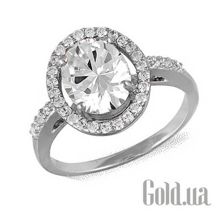 Кольцо Серебряное кольцо с куб. циркониями, 18