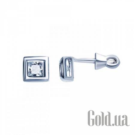 Серьги-гвоздики Серебряные серьги с куб. циркониями