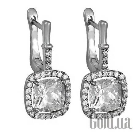 Серьги с подвесками Серебряные серьги с куб. циркониями