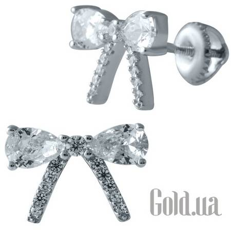 Серьги-гвоздики Серебряные серьги с куб. циркониями