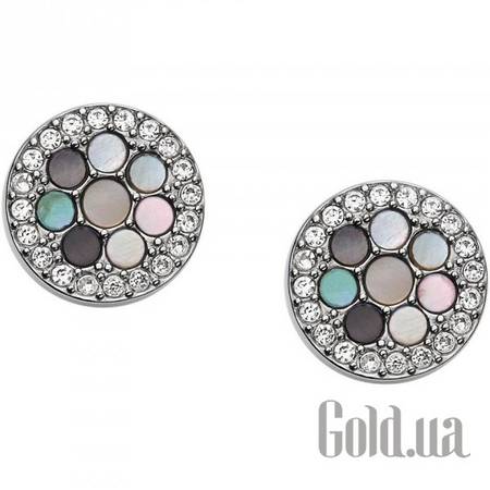 Пусеты (гвоздики) Стальные серьги со стразами и куб. циркониями