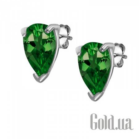 Серьги-гвоздики Серебряные серьги с куб. циркониями