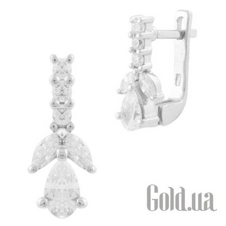 Серьги Серебряные серьги с куб. циркониями