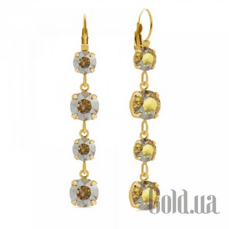 Серьги с подвесками Серьги с кристаллами Swarovski в позолоте