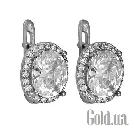 Серьги Серебряные серьги с куб. циркониями