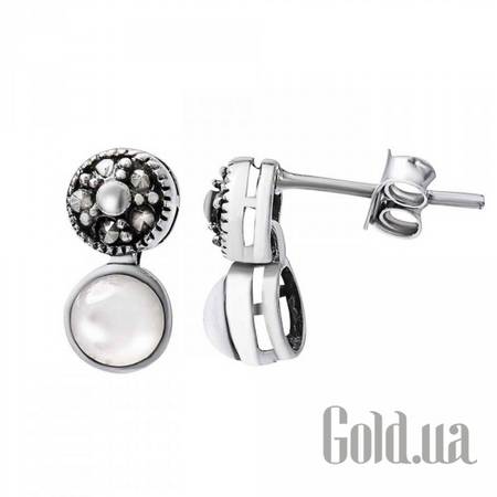 Серьги-гвоздики Серебряные серьги с куб. циркониями