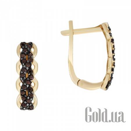 Серьги Золотые серьги  с куб. циркониями