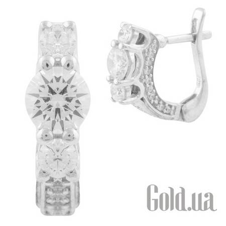 Серьги Fresh Jewelry Серебряные серьги с куб. циркониями