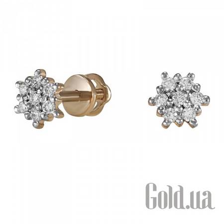 Серьги-гвоздики Золотые серьги с бриллиантами