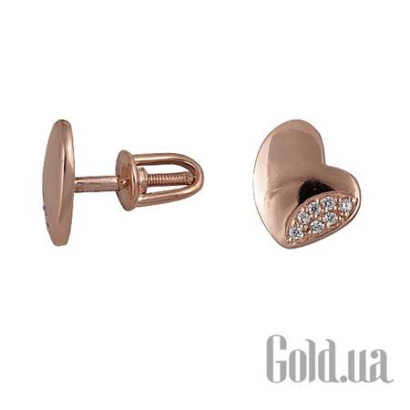 Серьги-гвоздики Золотые серьги с куб. циркониями
