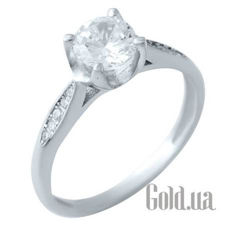 Кольцо Серебряное кольцо с куб. циркониями, 15.5