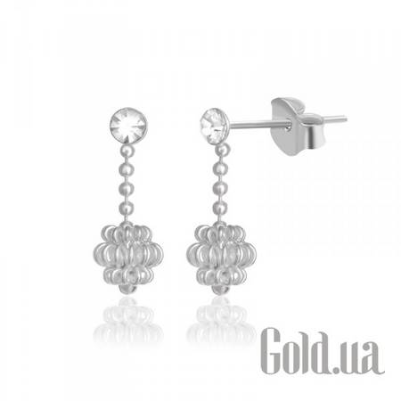 Серьги с подвесками Серебряные серьги с куб. циркониями