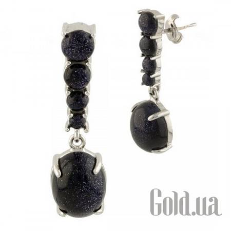 Серьги с подвесками Серебряные серьги с авантюринами