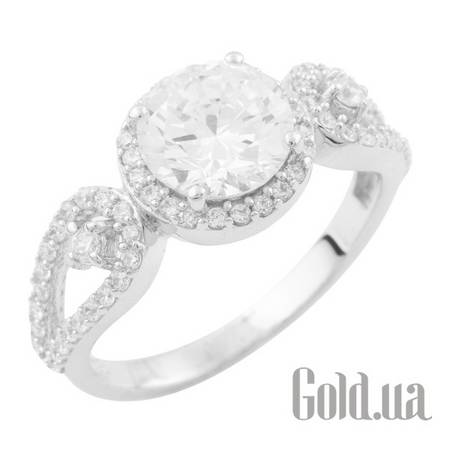 Кольцо Серебряное кольцо с куб. циркониями, 16.5