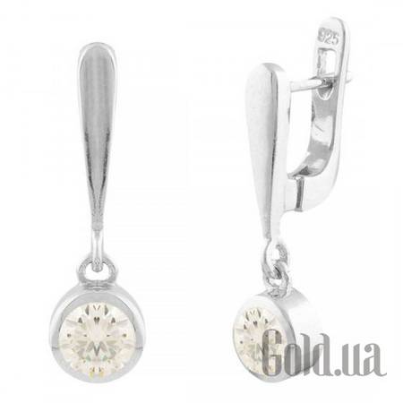 Серьги с подвесками Серебряные серьги с куб. циркониями