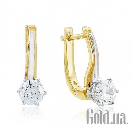 Серьги Золотые серьги с цирконием Swarovski Zirconia