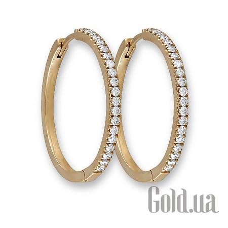 Серьги-кольца Золотые серьги с бриллиантами