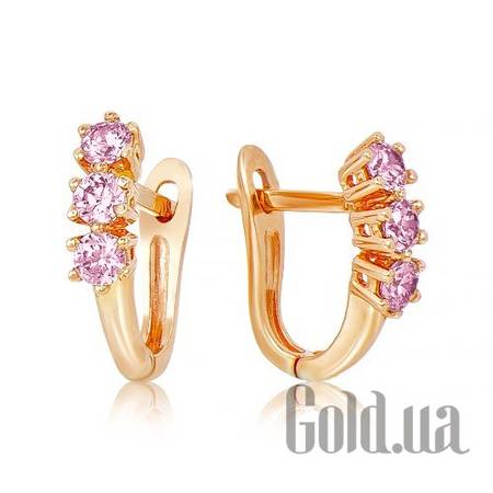 Серьги Золотые серьги с кристаллами 